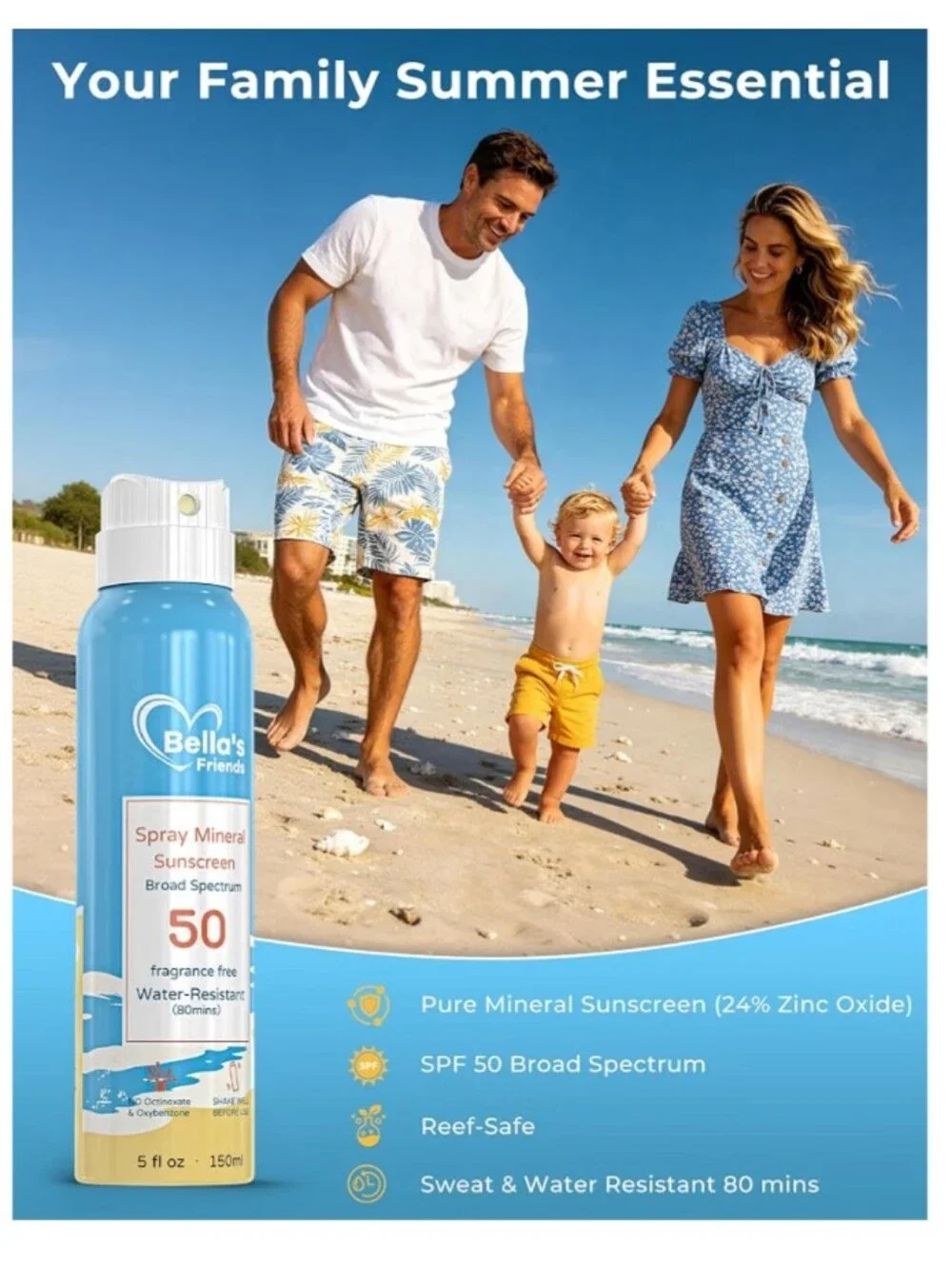 Bella's Friends Kids Mineral Sunscreen Spray SPF 50